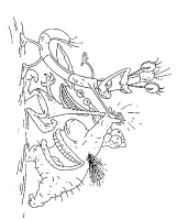A coloring page of monster